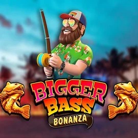 Bigger Bass Bonanza slot logo by Pragmatic Play at Shuffle Casino