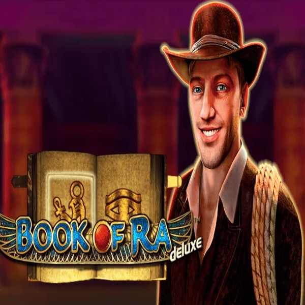 Book of Ra Deluxe by Novomatic, showcased at shuffle-kaszino.com – game logo