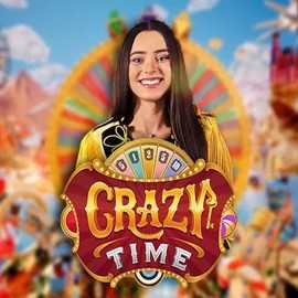 Crazy Time slot logo by Evolution at Shuffle Casino