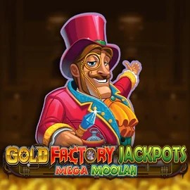 Gold Factory Jackpots Mega Moolah logo by Aurum Signature Studios Shuffle Casino
