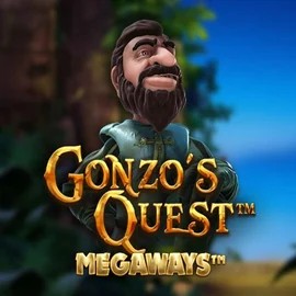 Gonzo&#039;s Quest Megaways logo – Slots by Red Tiger Gaming at Shuffle Casino