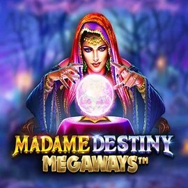 Madame Destiny Megaways slot logo by Pragmatic Play at Shuffle Casino