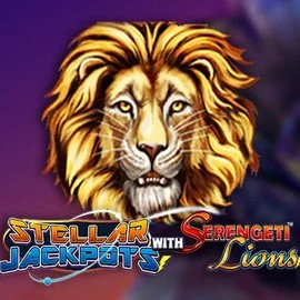 Official Jackpots logo: Stellar Jackpots with Serengeti Lions by Lightning Box Game at Shuffle Casino